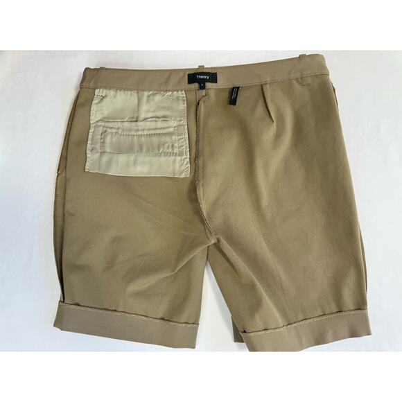 Theory Women Treeca Short Bistretch Bermuda Tan Size 6 Preppy Coastal USA Made - Picture 5 of 7